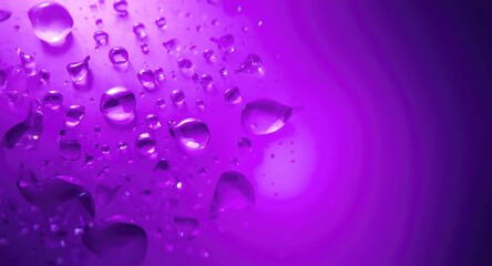 Serum pipette droplets spread artistically on a glowing purple banner background