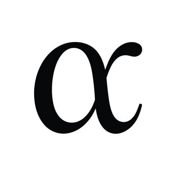 Black alpha symbol a greek letter with a simple bold design