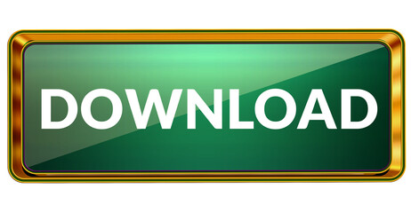 jade green download ui cta button with golden outline isolated on transparent background png for website and mobile application © Amer