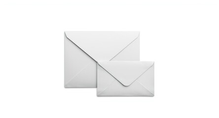 White shipping envelope and postal package isolated on a clear white background