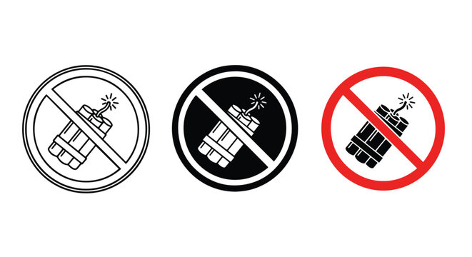 No smoking signs vector icon set flat design - Clipart. Icon vector -  Icon collection - icon set - Line and glyph icon and logo template - Editable Icon