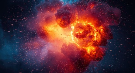 Vibrant blast effect from nuclear atomic reaction