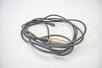 Black microphone with detachable cable