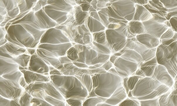 Straight-on texture of gentle water caustics projected onto neutral background, abstract light ripples