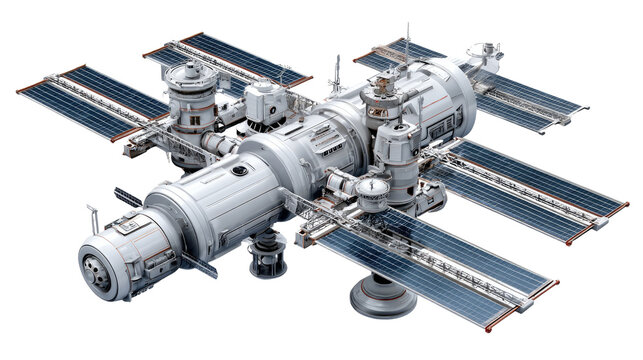 Space Station Exploration: A meticulously detailed illustration of a futuristic space station, showcasing its intricate design and advanced technology. The station floats gracefully in the expanse.