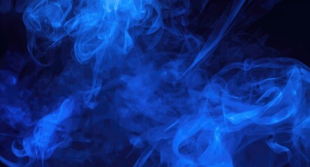 Obraz premium Smoky film backdrop highlighting a shiny stage with deep neon blue hues