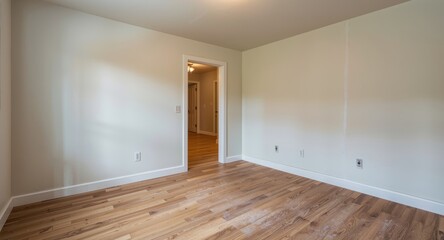 Apartment interior update with visible wood debris from hardwood floor removal