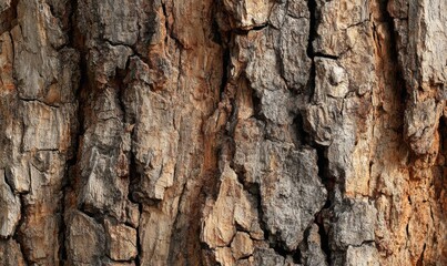 Fototapeta premium Straight-on texture of thick tree bark with deep vertical fissures