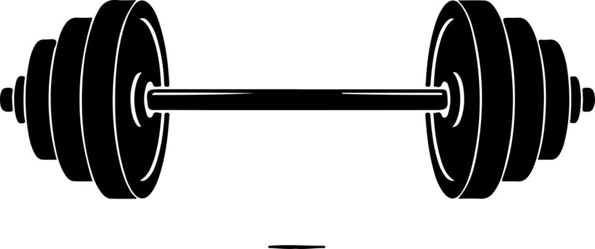 Isolated barbell silhouette vector illustration