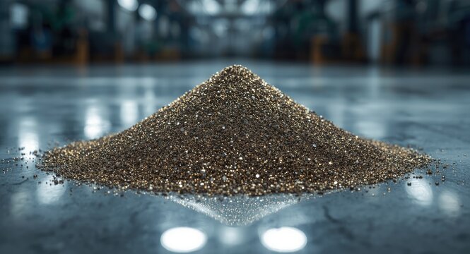 Close detailed capture of ferrotitanium for steel quality upgrade
