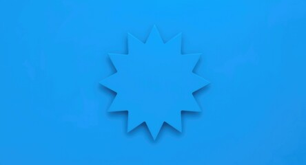 Fototapeta premium Vivid blue promotional background with a blank starburst sales banner