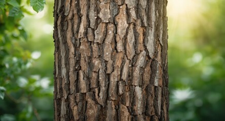 Wooden bark texture background with natural irregular grooves and ridges