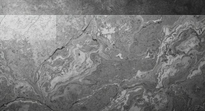 Smooth grey granite desk texture with bright organic pattern and concrete floor border brush