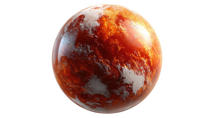 Fototapeta premium Celestial Orb: A radiant celestial body, a mesmerizing sphere of swirling orange and white hues, evoking a sense of cosmic wonder and mystery.