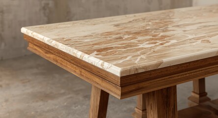 Timeless Western dining table with a high quality marble surface