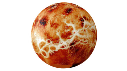 Fototapeta premium Venus Planet in Space: An illustration of the planet Venus, showcases its swirling, fiery atmosphere, with intense heat and clouds.