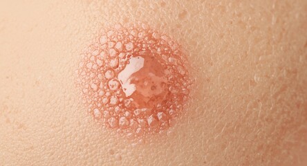 Fototapeta premium Skin cancer site healing with protective scab after precise laser procedure