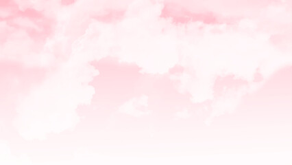 Obraz premium Clear pink sky background, Pink sky background with tiny clouds. White fluffy clouds in the pink sky. Captivating stock photo featuring the mesmerizing beauty of the sky and clouds. 