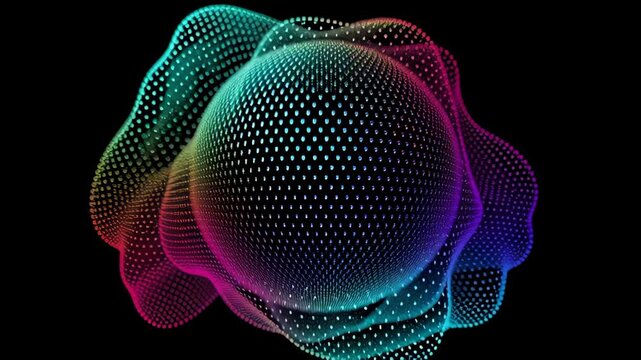 Wave particle digital splash array glitch sphere distortion datum technology cyberspace network business computer abstract futuristic information database programming software future