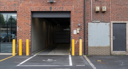 Naklejka premium Functional loading dock exteriors typical of small business sites