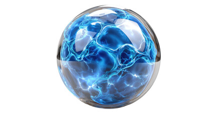 Energy Sphere: A luminous, energy sphere showcases an electrifying display of swirling, blue plasma, emanating raw power and representing the boundless potential of the universe. 