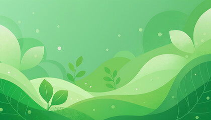 グリーンのやわらかな自然イメージ抽象背景（ナチュラル・エコ）