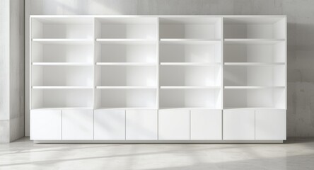 Modern white shelving unit providing great space for object display