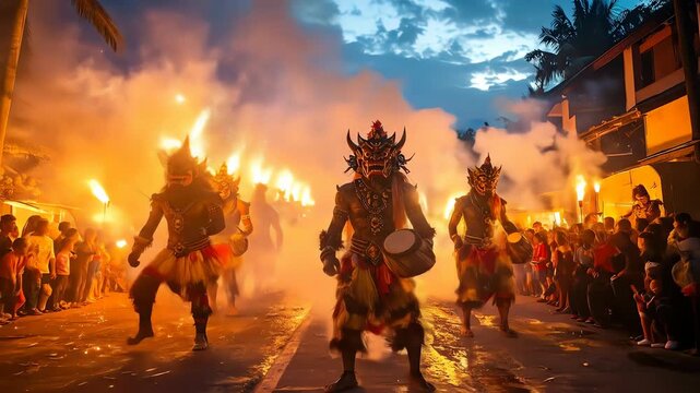 Traditional Balinese Kecak Fire Dance Performance.