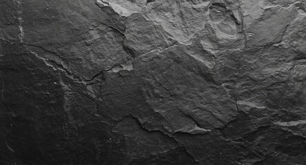 Naklejka premium Monochrome slate stone texture background showing uneven layers and copy space