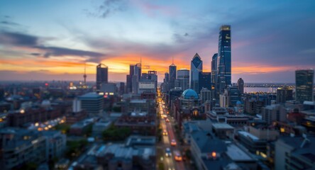 Fototapeta premium Modern city horizon image designed for travel and tourism business website banner