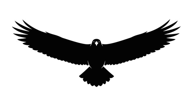 Black silhouette of a bird in flight with outstretched wings on a white background, symbolizing World Wildlife Day.