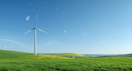 Fototapeta premium Renewable wind energy development showcasing sustainable green graphics