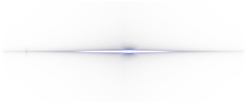 Radiant light burst effect, optical flare artifact, glowing streak with diffused violet edges and intense white center, ideal for digital or visual effects.