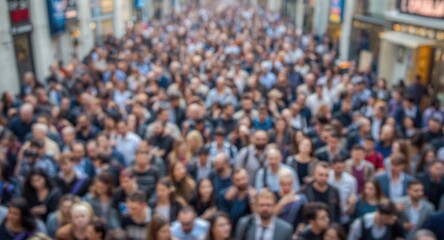 Obraz premium Crowd of individuals placed continuously in a straight sequence