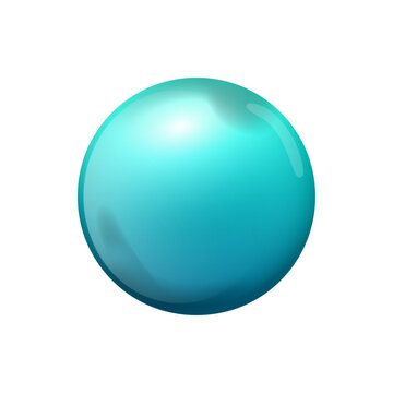 Realistic blue ball sphere icon magic glossy object without background