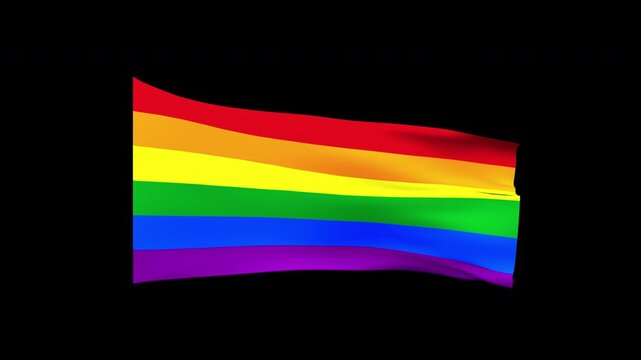 Rainbow Flag
A rainbow flag flutters against a transparent background. Alpha channel.