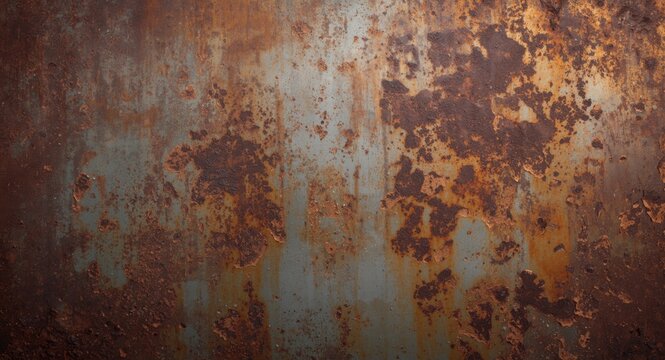 rust spotted steel surface texture background with metal backdrop and plenty of copy space