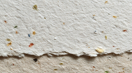 Detailed close-up of handmade paper pulp with subtle flecks, generative ai