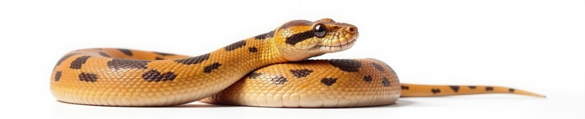Obraz premium Royal python in profile, against pure white backdrop , body, curve, reptile