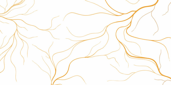 Abstract golden lines resembling organic veins on a white background