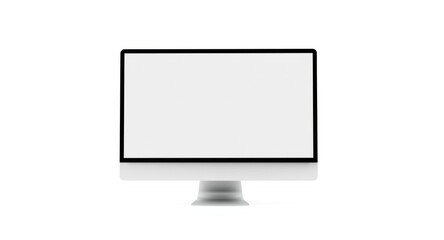 Fototapeta premium Sleek computer display isolated on white background with visible screen