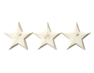 Obraz premium Three polished metallic stars aligned horizontally