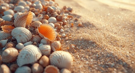 Seashell and sand textured wallpaper bringing summer beach vibes