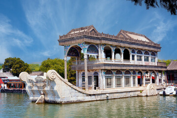 Marble boat at the Summer Palace in Beijing, China