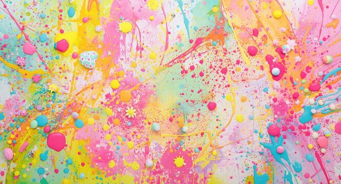 Bold paint splash background featuring festive colors for easter and other happy event visuals