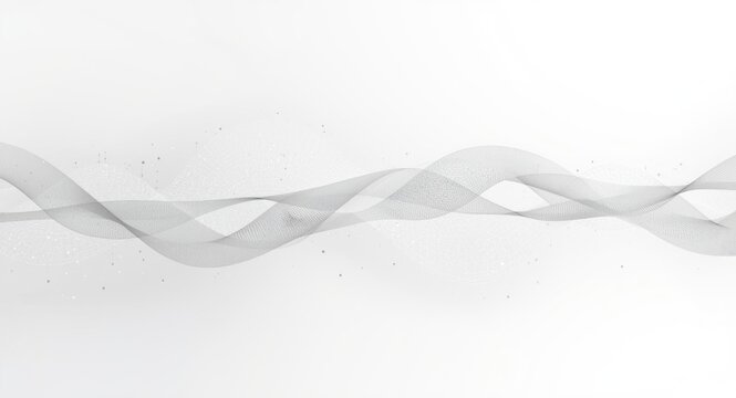 White futuristic backdrop showcasing 3D data technology wave of linked dots and lines