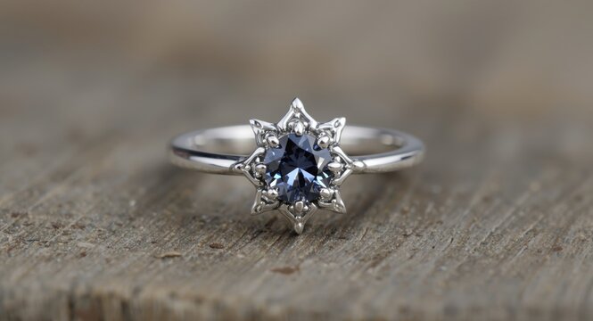 Sterling silver ring with a handcrafted gemstone setting for bridal charm