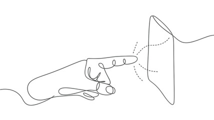 Obraz premium Simple black and white line drawing of a small electric fan
