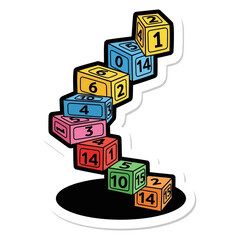 Building Blocks of Success Stacked Dice, Growth, Strategy, and Achievement Vector Illustration