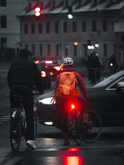 two bikers in winter
